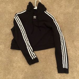 Adidas Black Slightly Cropped Hoodie